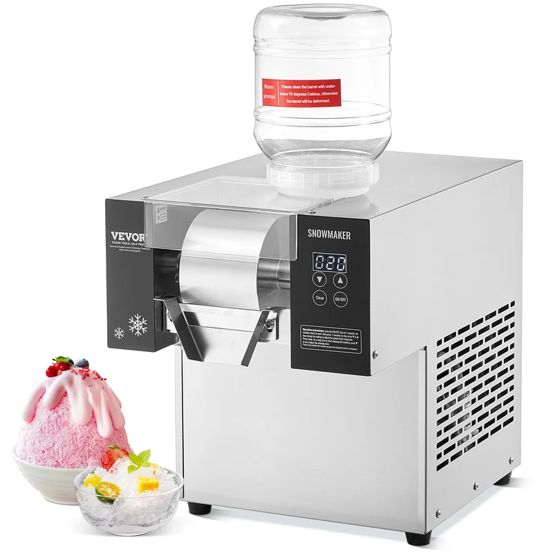 Sneeuwvlok ijsmachine – Sneeuwijs maker – IJsblokjesmachine – Softijs machine – IJsbereider – Professioneel 170 kg per dag – RVS behuizing duurzaam