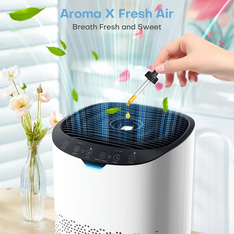Luchtreiniger – Luchtzuiveraar – Air Purifier – Luchtfilter – HEPA-filter – 300 m³/u CADR – Stil Met App & Spraakbesturing – Wit