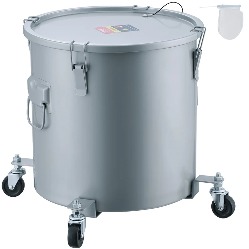 Friteuseoliecontainer – Olieopvangbak – Frituurolie Emmer – Frituurolie Reservoir – Olie Filterbak – 38 Liter Capaciteit – Duurzaam Carbonstaal Met Hittebestendige Poedercoating