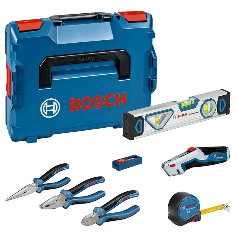 BOSCH HANDGEREEDSCHAPSET 7 ST. 16-DELIG DIV. TANGEN, ROLMAAT, WATERPAS