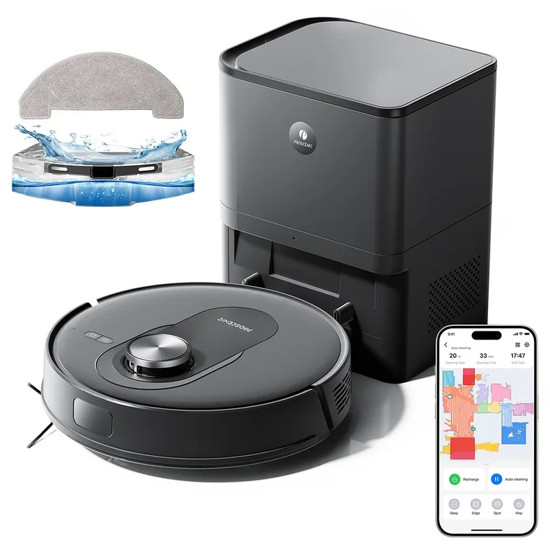 Robotstofzuiger – Robot Vacuum – Dweilrobot – Automatische Stofbakleging – Huisdierstofzuiger – 4200 Pa Zuigkracht – 7 Weken Handsfree