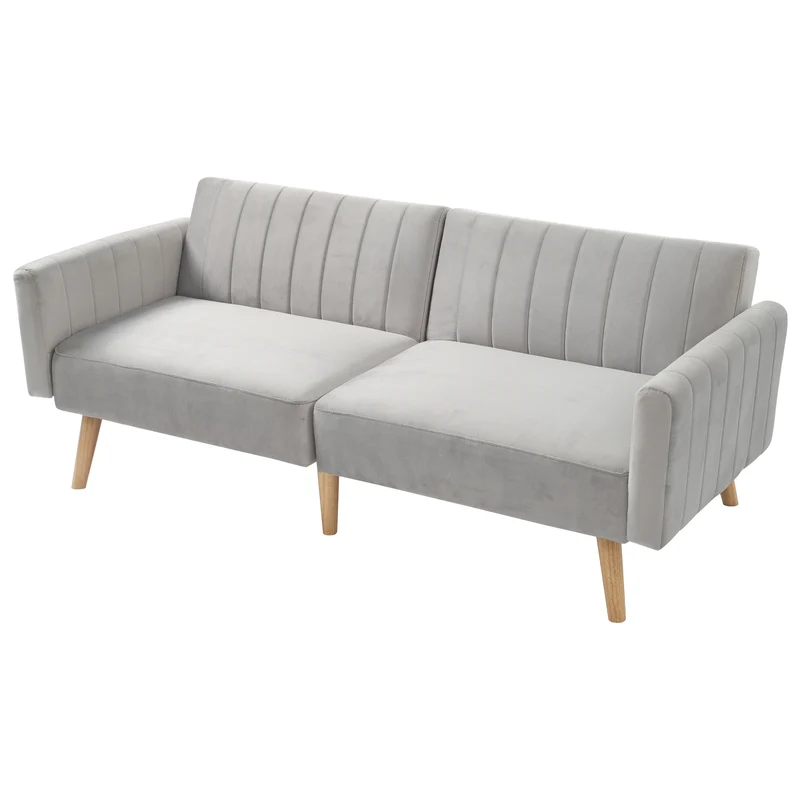 Sofa Bed – Slaapbank – Bankbed – Multifunctionele Sofa – Compact Formaat – Velvet Bekleding – Massief Rubberhout Frame