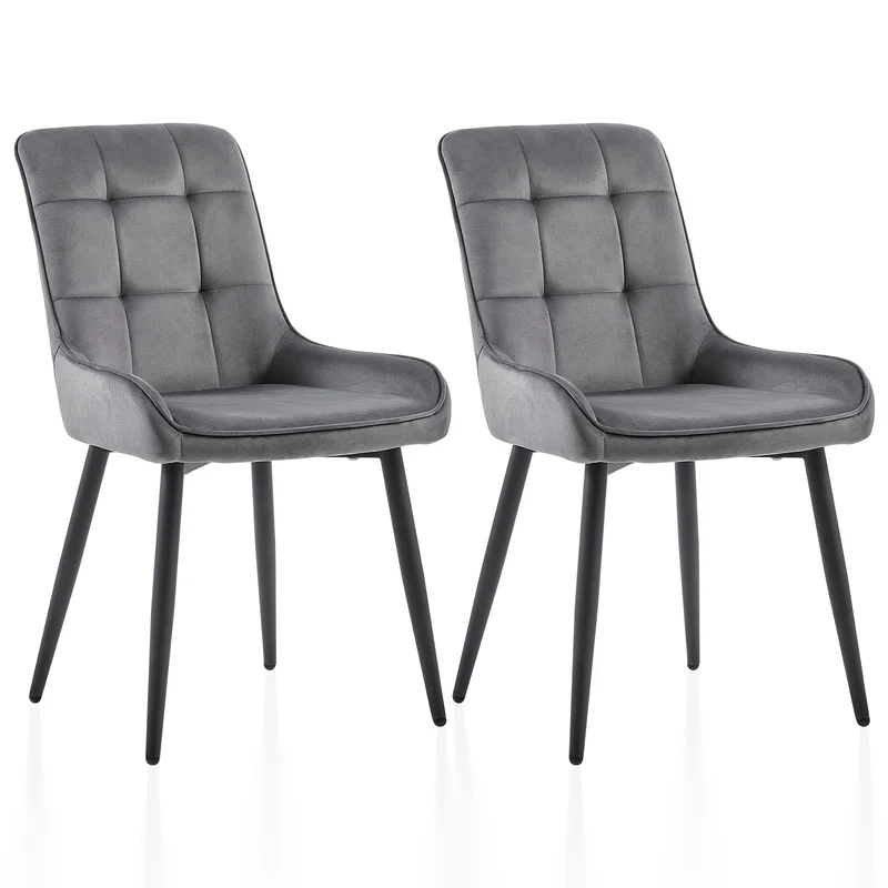 Eetkamerstoelen – Stoelen – Kuipstoelen – Keukenstoelen – Design Stoelen – Donkergrijs – Velvet Bekleding – Metalen Onderstel – Ergonomisch Comfort – Duurzaam