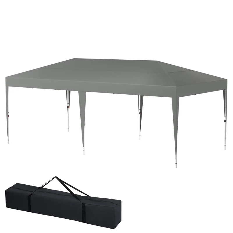 Feesttent – Partytent – Paviljoen – Tuinkamer – Tuintent – 3x6 meter – Waterdicht Polyester – UV-Bescherming & Windbestendig - Grijs