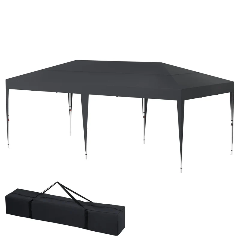 Vouwtent – Partytent – Paviljoen – Tuin Tent – Evenemententent – 3x6 Meter – UV-Bescherming & Windbestendig – Waterafstotend Polyester & Aluminium Frame - Antraciet