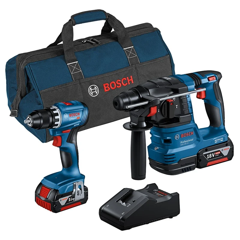 BOSCH COMBIPACK 18V GBH + GSR GBH 18V-22, GSR 18V-45, 2X GBA 4,0 AH