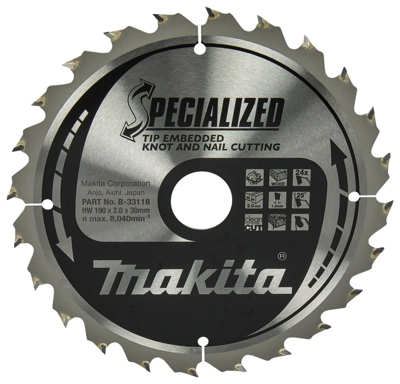 MAKITA HM ZAAGBLAD 190X30X2.0 T=24