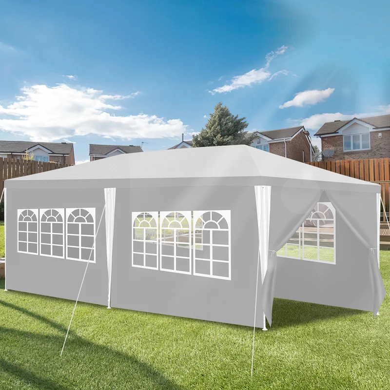 Partytent - Feesttent – Tuinkamer – Buitentent – Paviljoen – UV-bestendig PE – Stevig IJzeren Frame - 3x6m – Wit