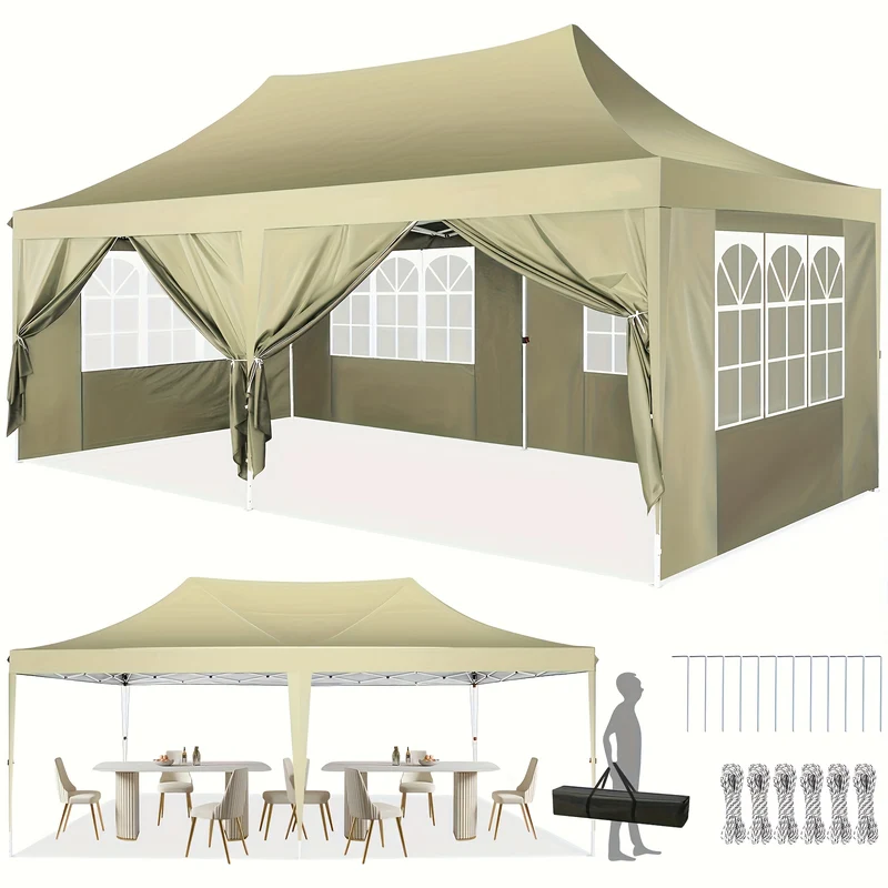 Accessoire – Feesttent – Partytent – Paviljoen – Tuintent – Duurzaam Legeringsmetaal – Lichtgewicht Khaki