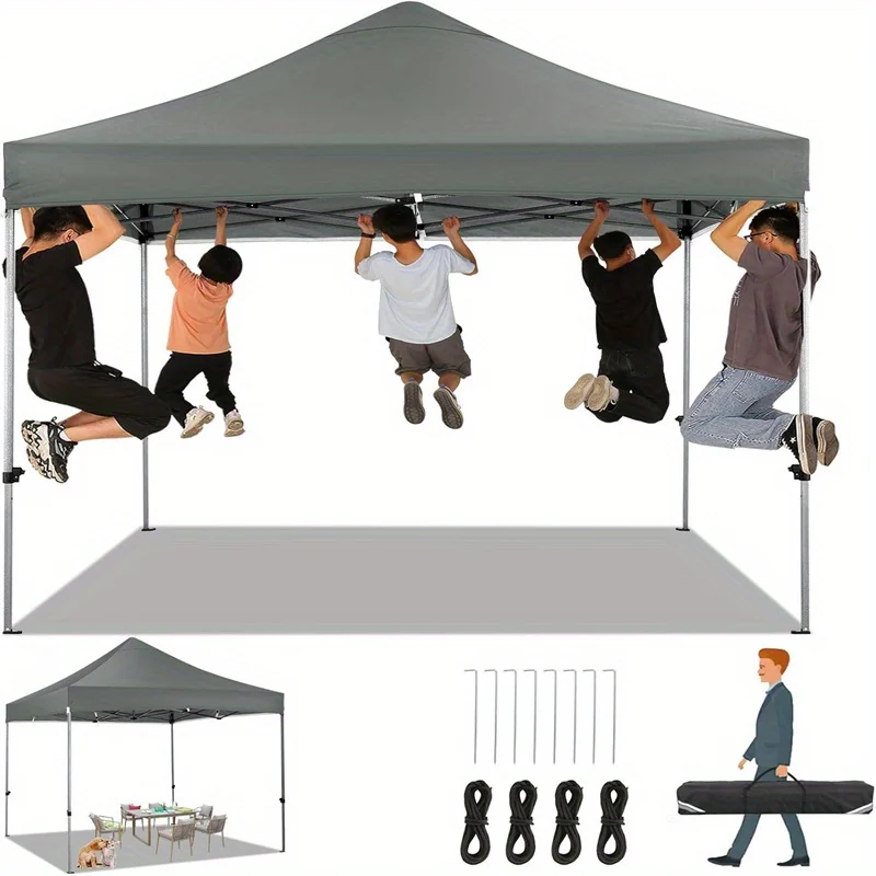 Picknicktent – Vouwtent – Schaduwtent – Zonnescherm – Buitentent – Grijs – Ruim 6 Personen – Stevig Oxford Doek