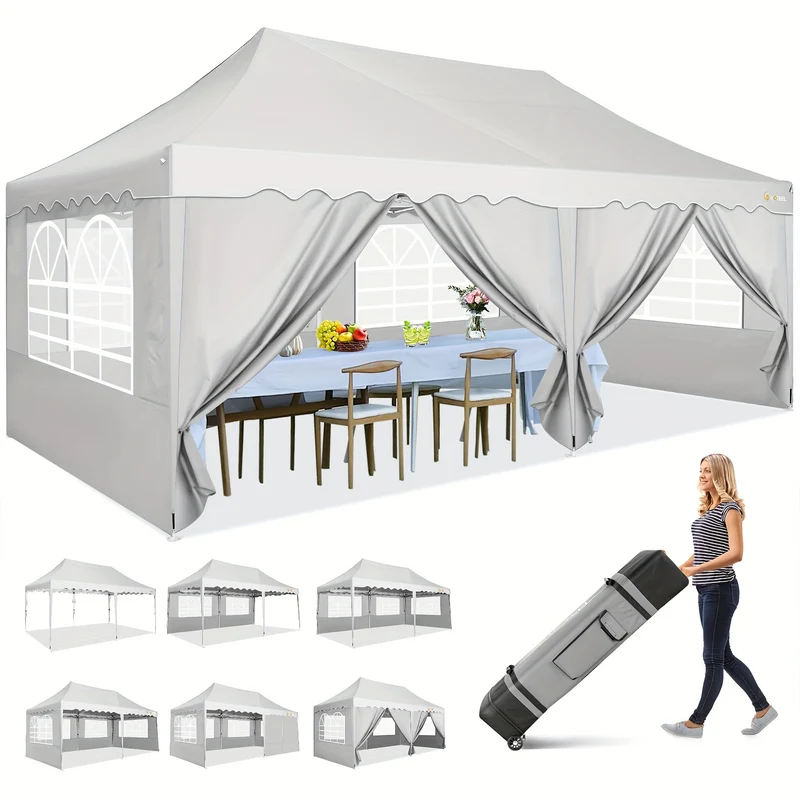 Pop-up Partytent – Partytent – Vouwtent – Tent – Tuintent – Wit – 3x6 Meter – UV Bestendig – Inclusief Gewichtzakken