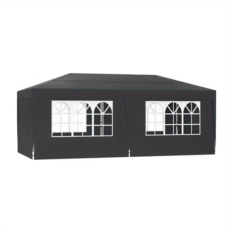 Partytent – Feesttent – Paviljoen – Vouwtent – Tuinent – 3x6 m – Waterdicht Met Zijwanden – Verstelbare Hoogte - Antraciet