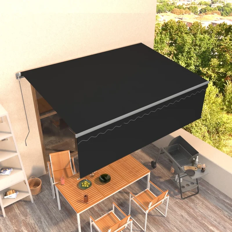 Zonnescherm Uitschuifbaar – Zonwering – Terraszeil – Zonneluifel – Buitenluifel – Aluminium Frame – 4x3 Meter Anthraciet