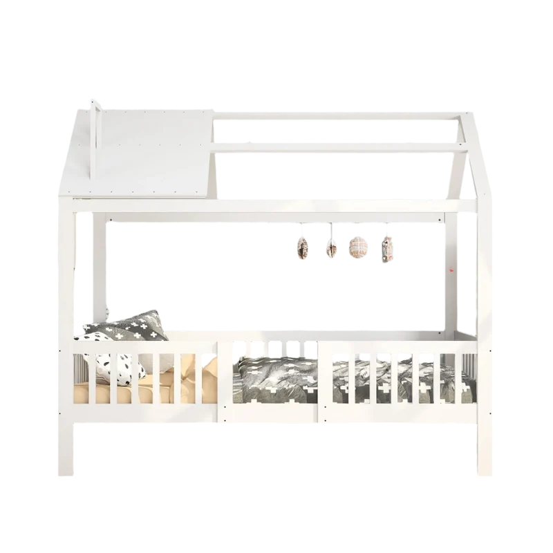 Kinderbed – Huisbed – Kinderbedden – Peuterbed – Houten Bed – 90x200 Cm – Valbeveiliging