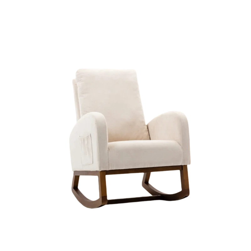 Schommelstoel – Relaxstoel – Fauteuil – Loungestoel – Schommelstoel Babykamer – Massief Rubberwood – Ergonomisch Ontwerp
