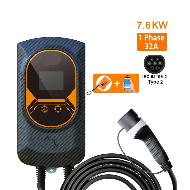 Laadpaal – Wallbox – Thuislader – Slimme Lader – Wifi Bediening – 7.6 kW - 32A - 1 Phase – IP66 Waterdicht