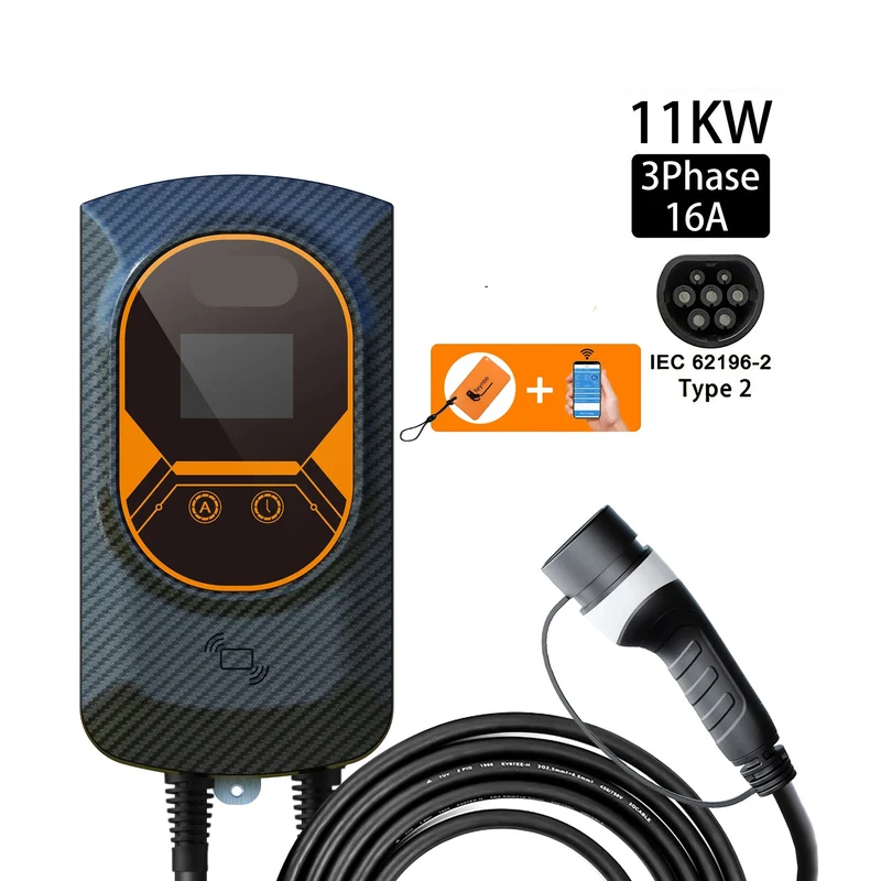Laadpaal – Slimme Laadstation – EV Oplader – Elektrische Auto – 11KW - 16A - 3 Phase – App Bediening – Waterproof IP66