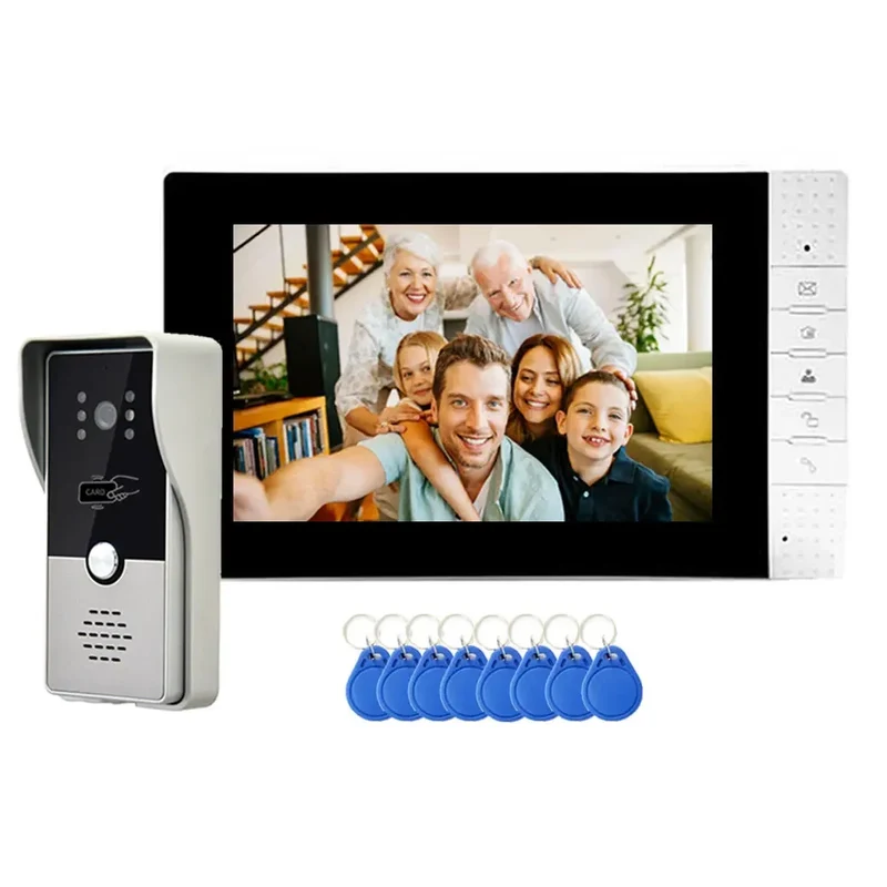 Videodeurbel – Video Deurintercom – Slimme Deurbel – Deurbel Met Camera – Deurintercom Set – 7-inch Kleurentouchscreen – RFID Toegangssysteem