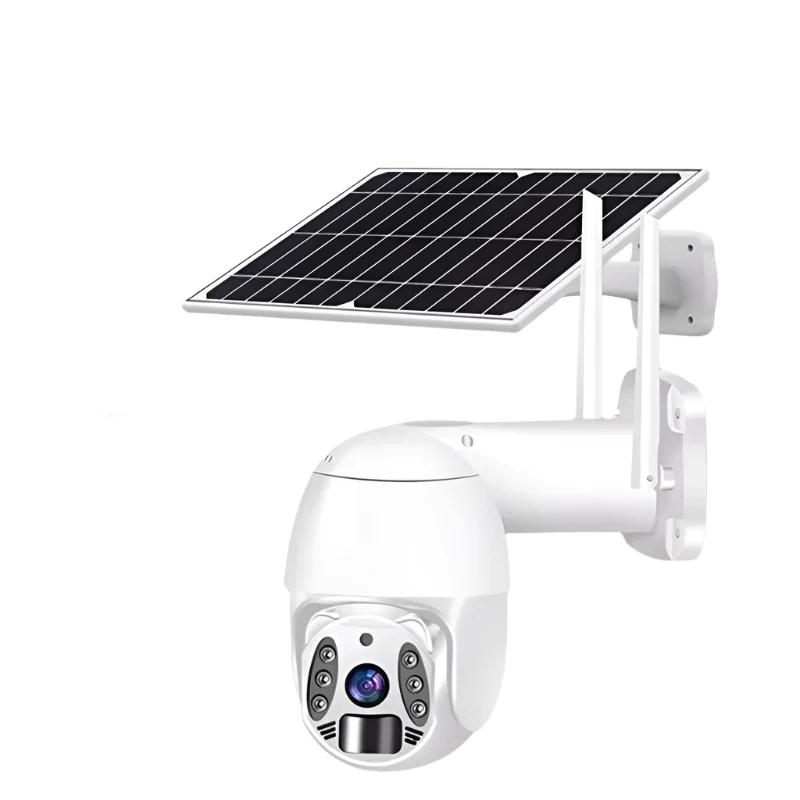 Beveiligingscamera – Camerabewaking – Buitencamera – Bewakingscamera – IP-camera – Zonne-energie – 3MP HD Met Bewegingsdetectie - EU-stekker - 64GB - Wit