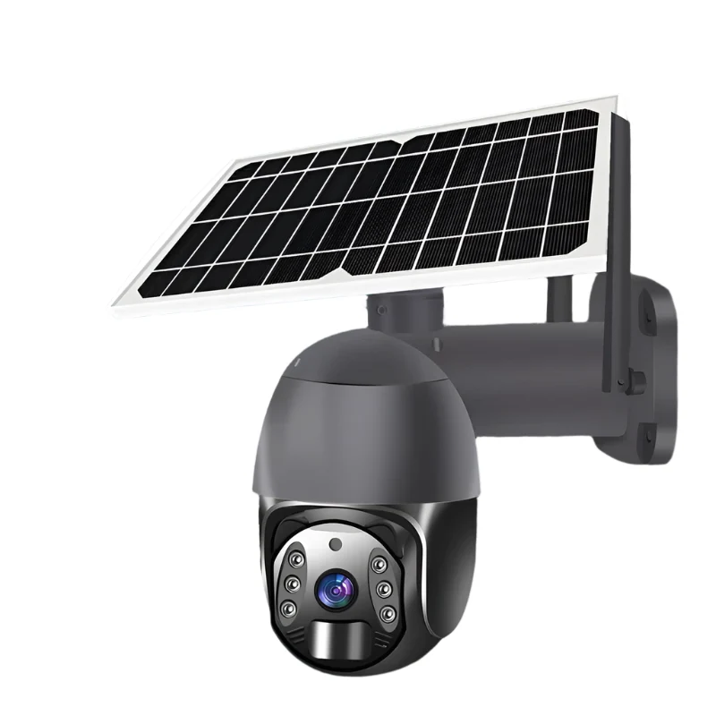 Beveiligingscamera – Buitencamera – Camerabewaking – Bewakingscamera – IP-camera – Draadloos – Zonne-energie – 3MP HD – Nachtzicht tot 30 meter - EU-stekker - 64GB - Zwart