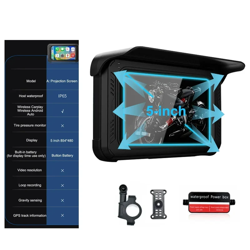 Motorfiets GPS – Motornavigatie – Motor Navigatiesysteem – GPS Navigator – Motorfiets Navigatie – 5 Inch Scherm – IP65 Waterdicht