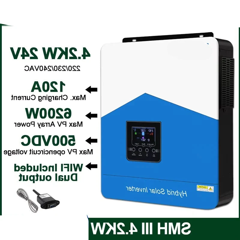 Zonne-omvormer – Hybride Inverter – Solar Laadregelaar – MPPT Omvormer – 4.2KW Capaciteit – Pure Sinusgolf – Wifi Connectiviteit