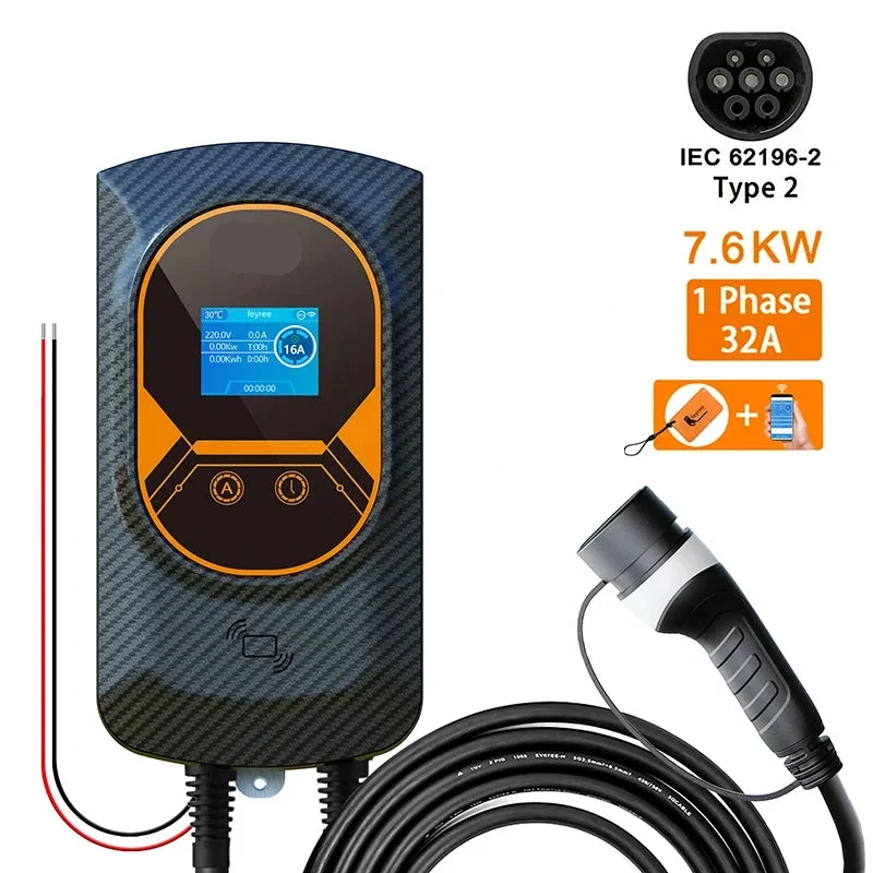 Laadpaal – Elektrische Auto Oplader – EV Charger – Laadstation – Thuisladen – 7.6KW - 32A - 1 Phase – IP66 Weerbestendig
