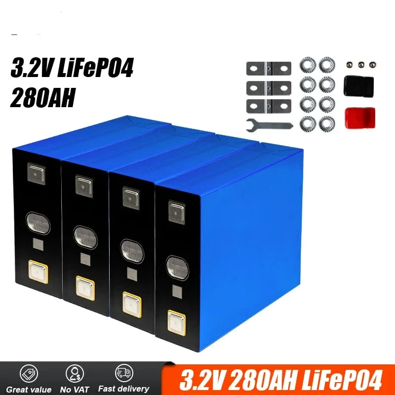 Lifepo4 Accu – Lithium Accu – Lithium IJzerfosfaat Accu – LiFePO4 Batterij – 280Ah Capaciteit – Aluminium Behuizing – 6000 Laadcycli