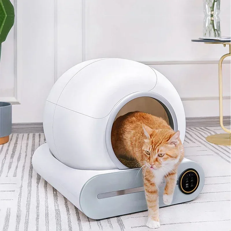 Kattenbak – Automatische Kattenbak – Zelfreinigende Kattenbak – Elektrische Kattenbak – Kattentoilet – XXL 65L Inhoud – App-Controle & Ionisch Ontgeuringssysteem