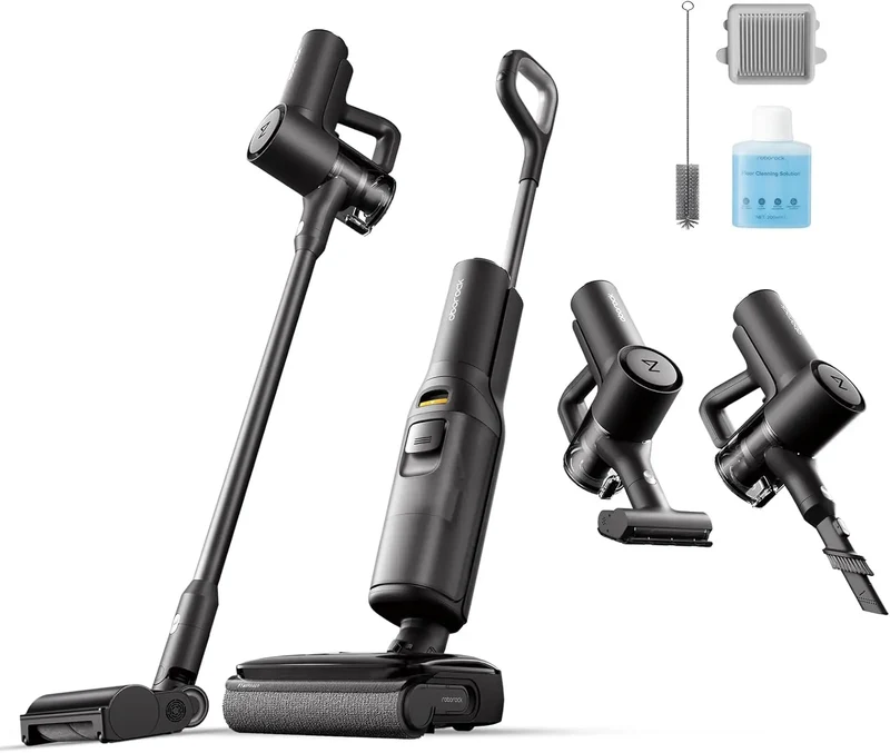 Robotstofzuiger – Nat- en Droogzuiger – Draadloze Stofzuiger – HEPA Filter Stofzuiger – Lithium-Ion Batterij 4000mAh – Grote Water- en Stofreservoirs – 20.000 Pa Zuigkracht – Intuïtief LCD-Scherm