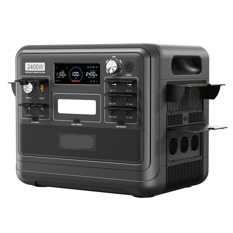 F2400 Draagbare Zonne-Generator – Power Station – Portable Accu – Noodstroomvoorziening – Zonne-Accu – 2048Wh Capaciteit – 2400W Zuivere Sinusgolf Uitgang