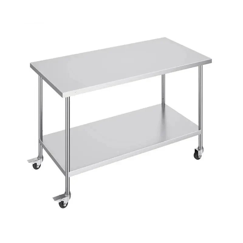 Verstelbare Werkbank – RVS Werktafel – Roestvrijstalen Tafel – Werkblad Met Wieltjes – Verstelbare Hoogte – 1524x762 mm
