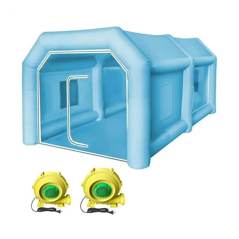 Opblaasbare Spuitcabine – Verfspuitcabine – Spuitstand – Schildercabine – Werkruimte 3,6x1,7x1,8 Meter – 210D Oxford Polyester – Koolstoffilters Met Ventilator