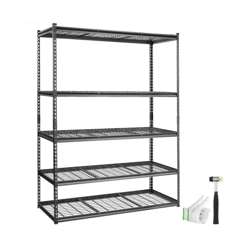 Opbergrek – Opbergrek Met Schappen – Stellingrek – Opslagrek – Verstelbaar – 5 Schappen Met 181 Kg Draagvermogen – Staal Met Poedercoating - 24 x 60 x 78 inch