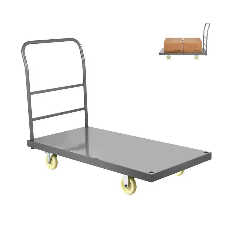 Platformwagen – Plateauwagen – Transportwagen – Magazijnwagen – Steekwagen – 907 Kg Draagvermogen – Stalen Plateau