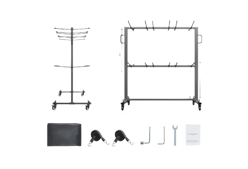 Stoelentrolley – Stoelenwagen – Opbergtrolley – Stoelenkar – Stoelenhouder – Dubbel Plateau – Vergrendelbare Wielen
