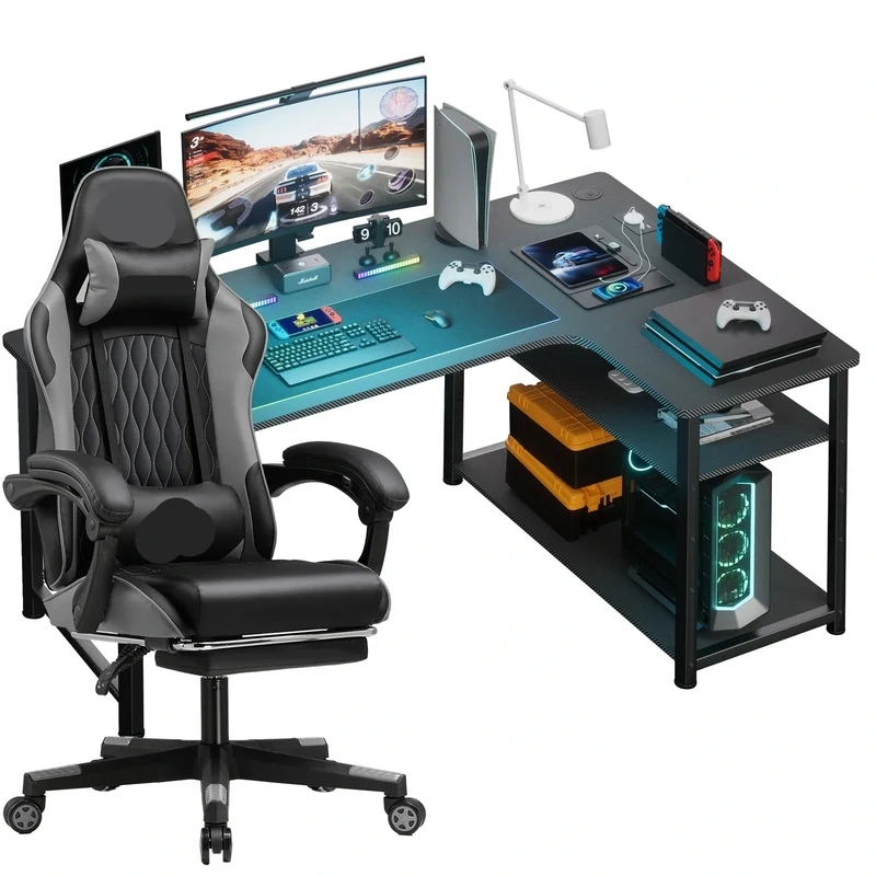 Gamestoel – Gaming Stoel – Bureaustoel – Racing Stoel – Gaming Chair – Verstelbare Rugleuning – Met 360° Draaibare Zwenkwielen