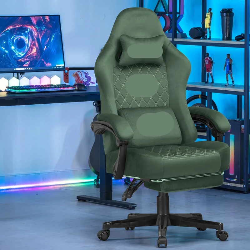 Gamingstoel – Gamestoel – Bureaustoel – Gaming Chair – Racing Stoel – Ademend Stof – Verstelbare Hoogte en Rugleuning
