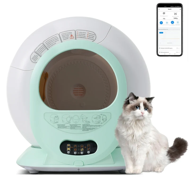Kattentoilet – Kattenbak – Kattentoilet Zelfreinigend – Automatische Kattenbak – Kattenbak Met App – Slim Ontwerp – 9L Grote Capaciteit