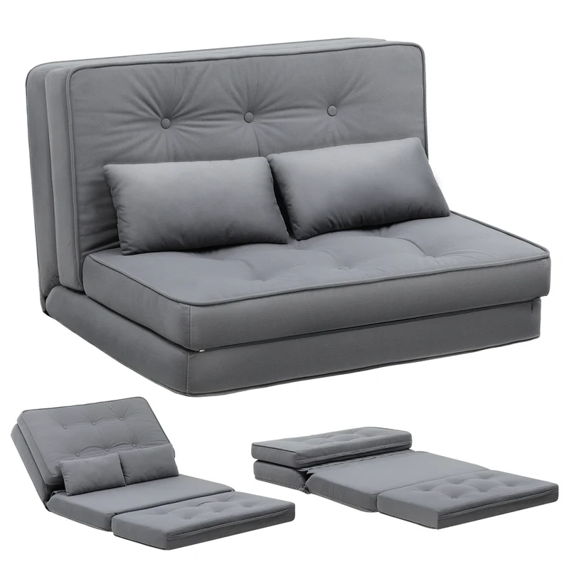 Slaapbank – Bedbank – Sofa Bed – Opvouwbare Bank – Slaapstoel – 6-standen Verstelbare Rugleuning – Ademende Linnen Stof