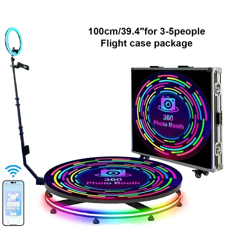 Fotobudka 360° – 360 Graden Fotocabine – Draaiplatform – Slow Motion Booth – Evenementen Fotohokje – Ingebouwde Ringlamp – Geschikt Voor 1-7 Personen