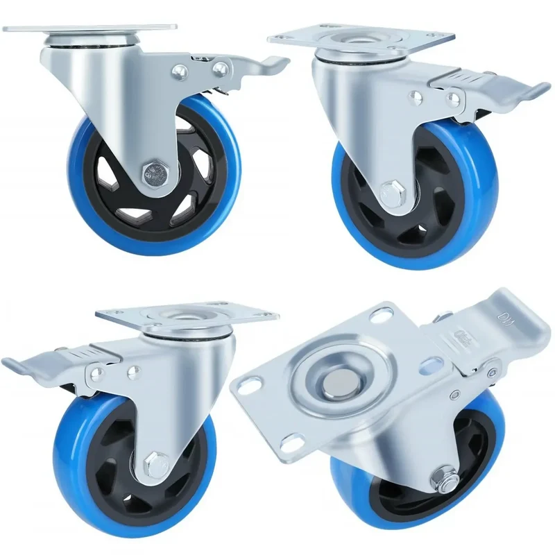 Zwenkwielen – Zwenkwiel Set – Meubelwielen – Transportwielen – Remwielen – 100mm Diameter – Draagvermogen 150kg