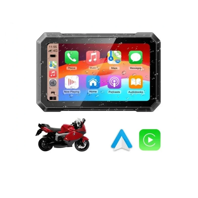 Motorfiets GPS – Motornavigatie – Motorhouders – Navigatie – Telefoonhouder – 7 Inch Waterdicht Scherm – Draadloze Apple CarPlay en Android Auto