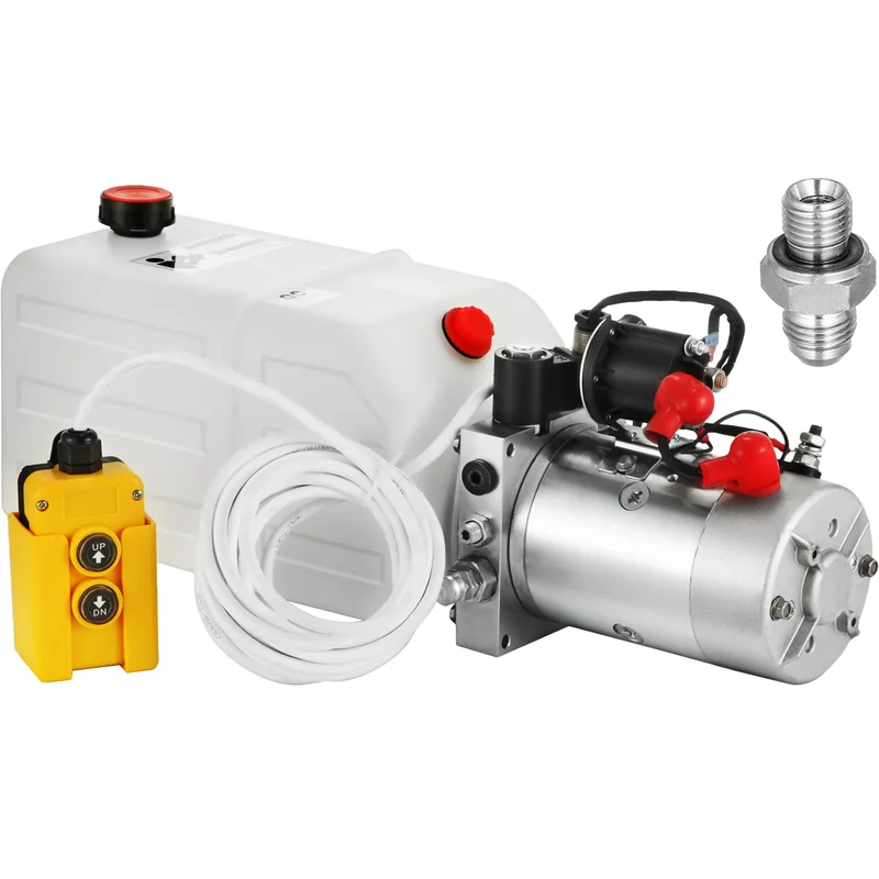 Hydraulische Pomp – Hydraulische Unit – Hydraulisch Systeem – Elektrische Pomp – Kiepwagen Pomp – 12V Motor – 7 Liter Kunststof Reservoir