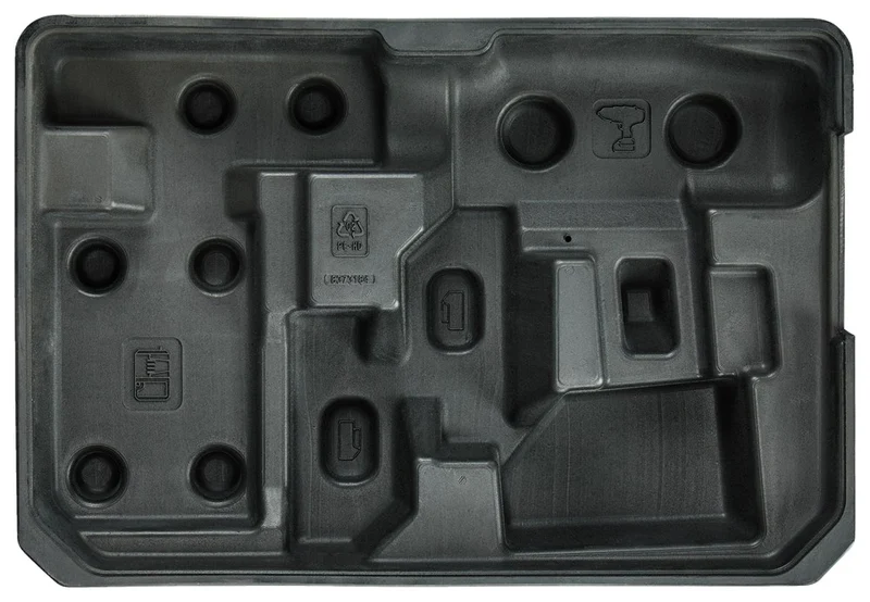 Makita KOFFERINZET/INLAY ALUMINIUM KOFFER ZWART BOVEN