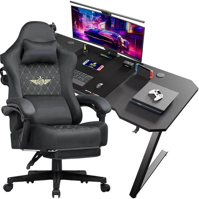 Gamingtafel – Game Bureau – Computertafel – Gaming Desk – Werktafel – Ergonomisch Ontwerp – Met Verstelbare Stoel