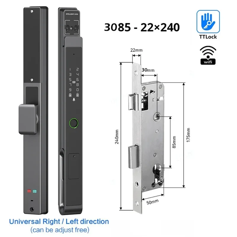Smart Slot – Slimme Deurslot – Elektronisch Slot – Smart Lock – Slim Slot – 11 Ingangsmethoden – IP66 Weerbestendig - 3085 - 22x240