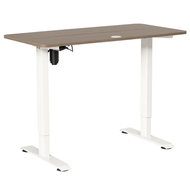 Bureaustoel Elektrisch Verstelbaar – Kantoorstoel – Ergonomische Stoel – Verstelbare Werkstoel – Computerstoel – Elektrische Hoogteverstelling 72-116 cm – Werkblad 120x60 cm Melamine Hout - Wit