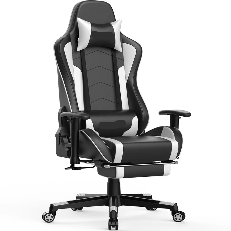 Gamingstoel – Gamestoel – Bureaustoel – Gaming Chair – Racestoel – Bluetooth Speakers – Verstelbare Voetensteun & Armleuningen