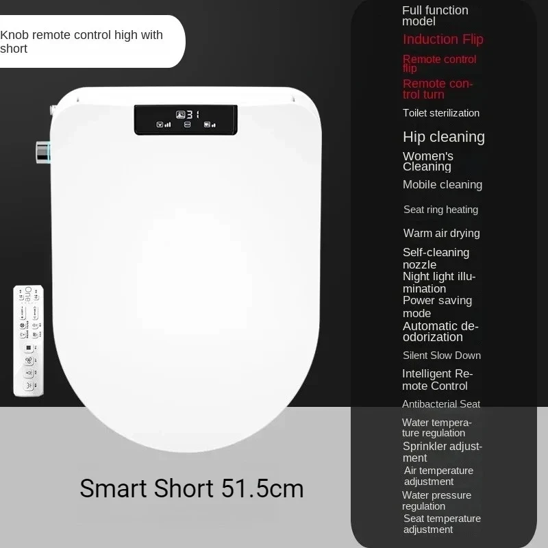 Bidetbril – Douchewc Bril – Toiletbril Bidet – Elektronisch Bidet – Bidet Opzetstuk – Warmwaterfunctie – Afstandsbediening Inclusief - 51cm - Smart Edition - U-vormig - 220V-230V